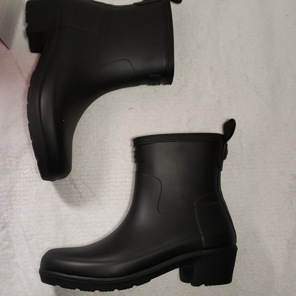 Hunter Original Women Black Short Rain Boots Sz 5